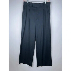 Banana Republic Factory Black Wide Leg Linen Pants High Rise Relaxed New Size 16